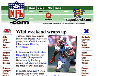 NFL.com website in 1996