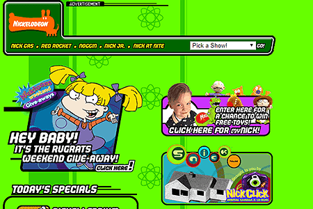 Nickelodeon website in 1999