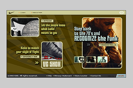 Nike Canada website in 2002