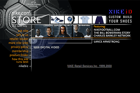 Nike website in 2000