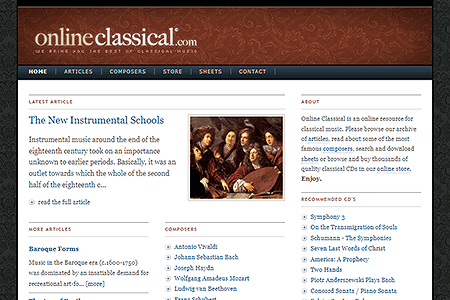 Online Classical website in 2004