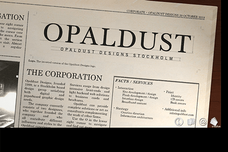 Opaldust Designs flash website in 2001