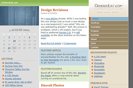 OrderedList.com website in 2004