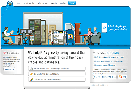 Orion Advisor Services website in 2007