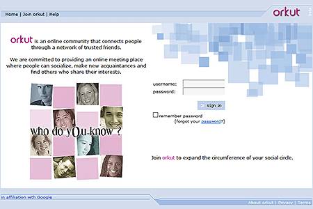 Orkut website in 2004