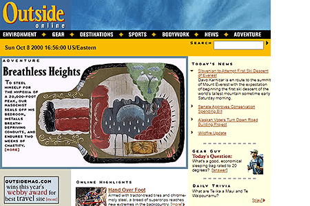 Outside Online website in 2000