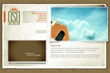 Outsite Source Design website in 2006