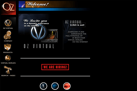 OZ Virtual website in 1996