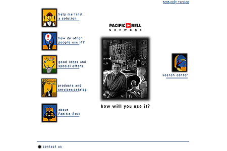 Pacific Bell Network website in 1997
