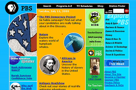 PBS website in 2000