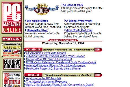 PC Magazine Online website in 1996