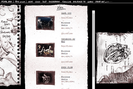 Pearl Jam website in 2003