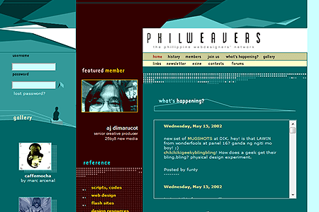 Philweavers website in 2002