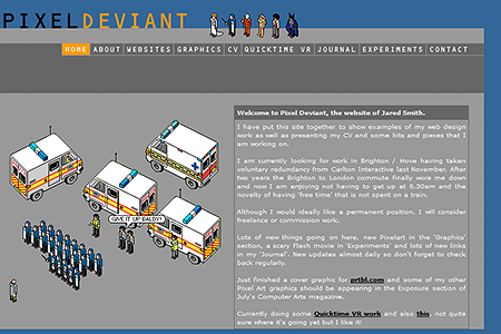 Pixel Devitant website in 2002
