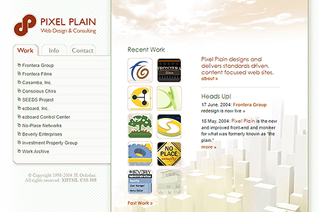 Pixel Plain website in 2004