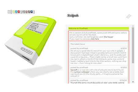 Pixelfreak flash website in 2002