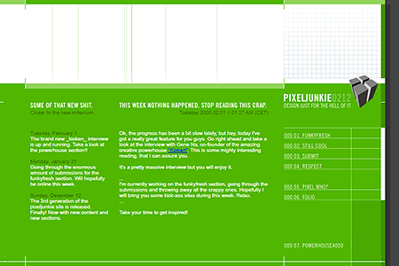 Pixeljunkie website in 2000