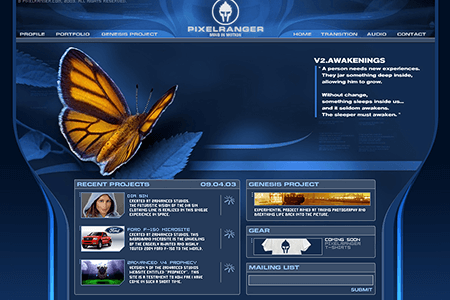 Pixelranger flash website in 2002