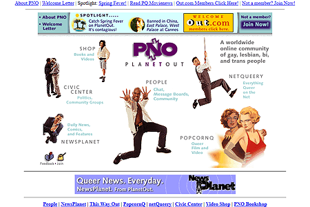 PlanetOut website in 1997