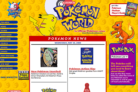 Pokémon World website in 2000