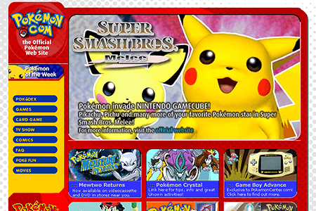 Pokémon website in 2002