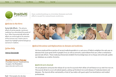 Positiviti website in 2005