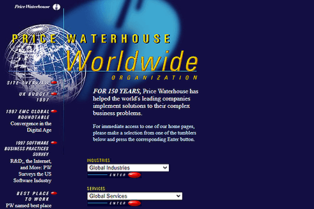 Price Waterhouse website in 1997
