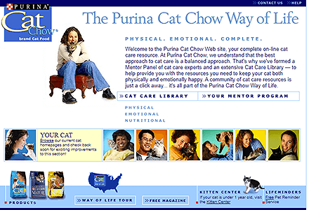 Purina Cat Chow website in 2000