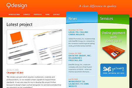 Q-design website in 2006