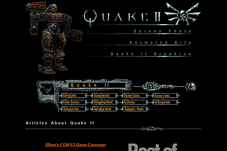 Quake II website in 1997