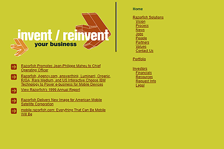 Razorfish website in 2000