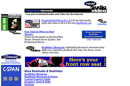 Real.com website in 1997