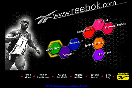 Reebok website in 1996
