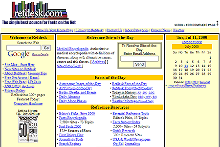 Refdesk.com website in 2000