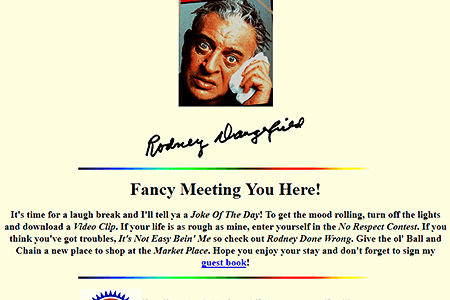 Rodney Dangerfield website in 1996
