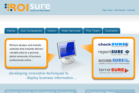 ROIsure Digital website in 2006