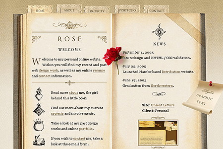 Rose Fu website in 2005