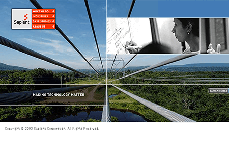 Sapient website in 2003