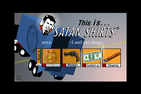 Satan Shirts flash website in 2000