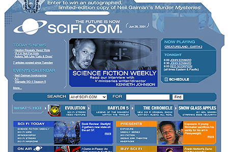 Scifi.com website in 2001