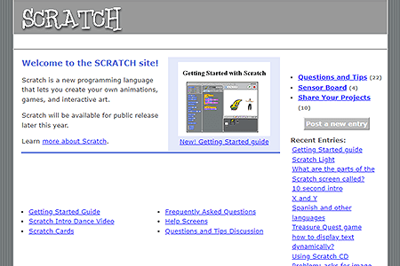 Scratch website in 2006