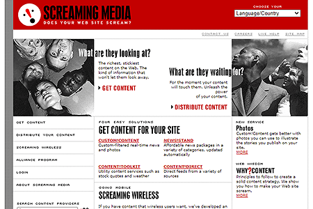 Screaming Media website in 2000