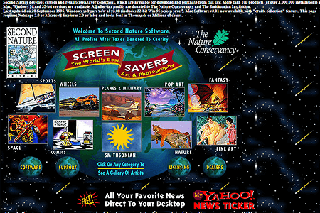 Second Nature website in 1996