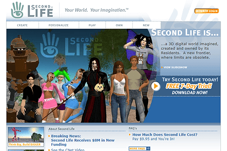 Second Life website in 2004