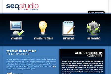 SEO Studio website in 2007