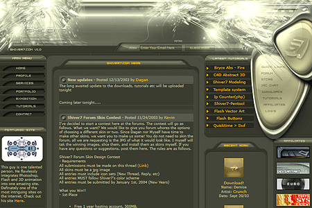 Shiver7 website in 2003