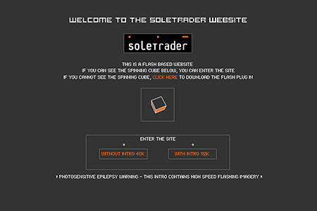 SoleTrader flash website in 2003