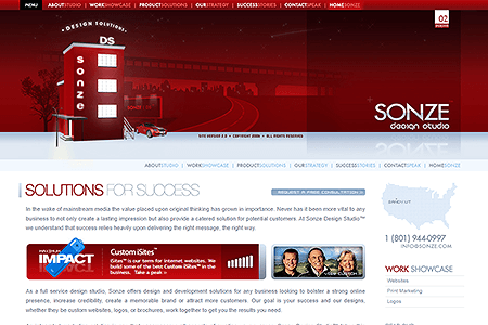 Sonze Design Studio website in 2007