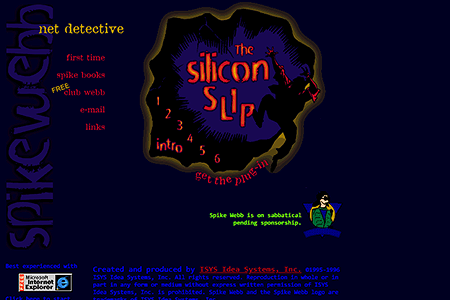 Spike Webb website in 1996