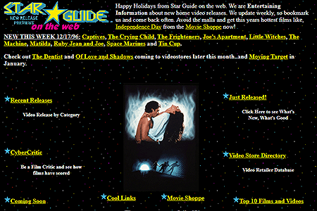 Star Guide website in 1996